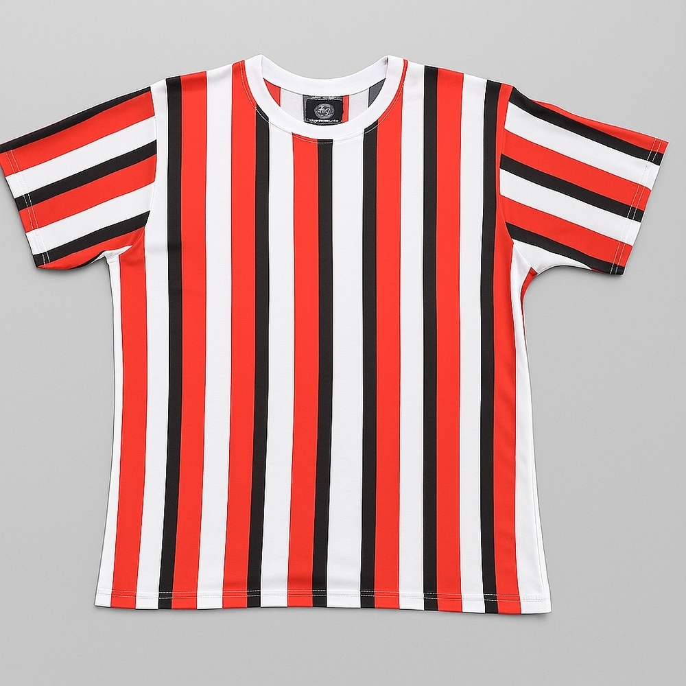 CSG Striped Red and Black Tee Shirt